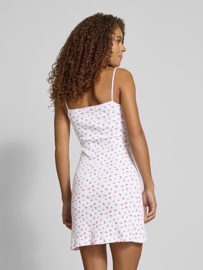 Review Minikleid mit kurzer Knopfleiste und Spaghettiträgern Weiss 5