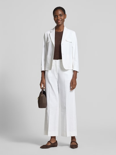 Luisa Cerano Wide Leg Hose mit Längsnähten Weiss 1
