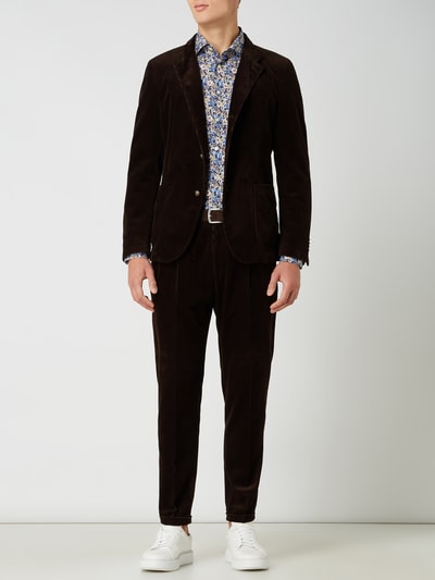 Windsor Slim fit colbert van corduroy, model 'Altro' Donkerbruin - 1