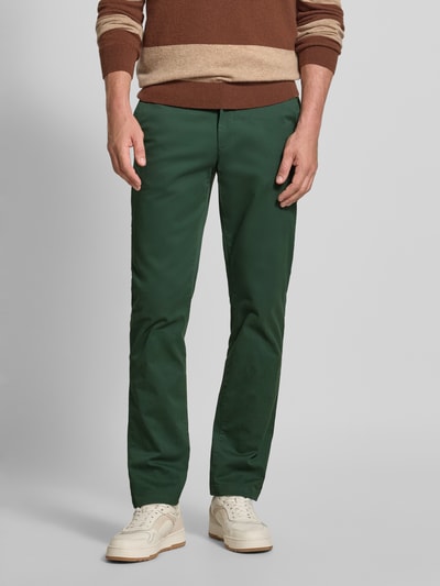 Tommy Hilfiger Straight leg chino van katoenmix, model 'DENTON' Donkergroen - 4