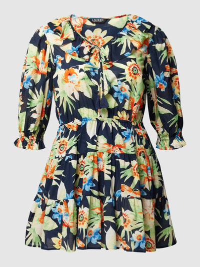 Lauren Ralph Lauren Curve PLUS SIZE knielange jurk met bloemenmotief, model 'CEPORAH' Donkerblauw - 2