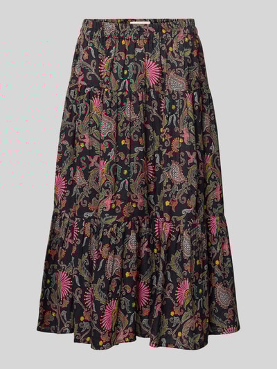 LOLLYS LAUNDRY Midirok in laagjeslook, model 'Morning' Antraciet - 2