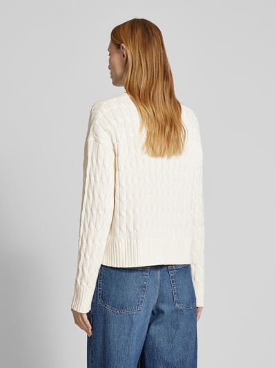 Tommy Hilfiger Strickpullover aus reiner Baumwolle mit Rundhalsausschnitt Ecru 5