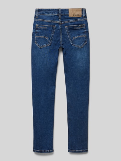 Garcia Slim fit jeans met labelpatch, model 'TAVIO' Blauw - 3