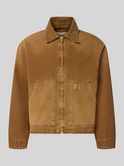 Carhartt Work In Progress Jacke mit Reißverschluss und Label-Detail Modell 'Dearborn' Cognac 1