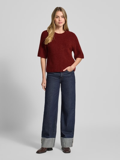 MSCH Copenhagen Gebreid shirt met wol, model 'Milania' Donkerrood - 1