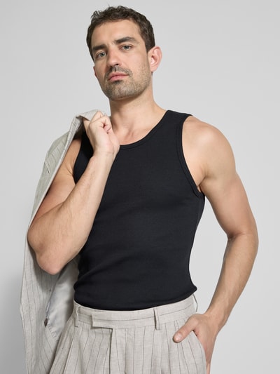 JAKE*S STUDIO MEN Tanktop met ronde hals en labeldetail Zwart - 3