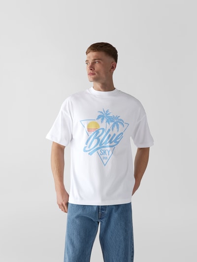 Blue Sky Inn T-Shirt mit Label-Print Weiss 4