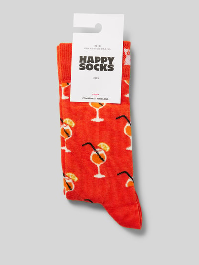 Happy Socks Socken mit Label-Print Orange 3