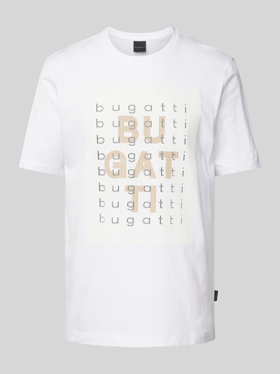 bugatti T-Shirt mit Label-Print Weiss 2