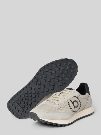 Productfoto, Sneaker met label-details model 'Bierman' van bugatti voor heren, afgeronde vorm, vetersluiting, gestructureerde zool, beige tonen