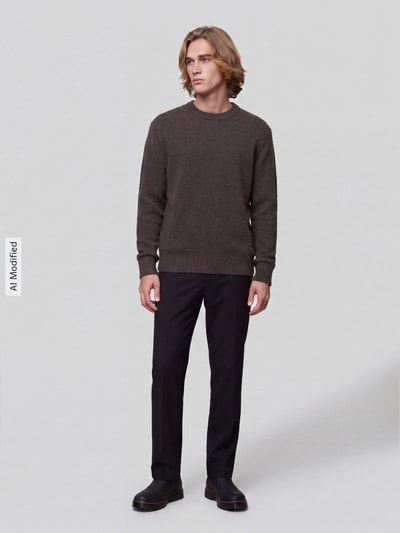 ONLY & SONS Pullover mit Strukturstrick Schlamm 1