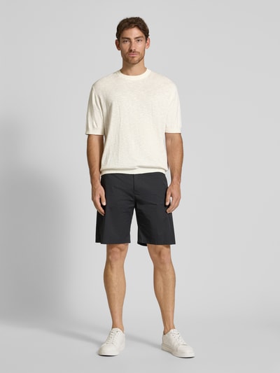 SELECTED HOMME Regular fit gebreid shirt van een mix van katoen en linnen, model 'BERG SUN' Offwhite - 1