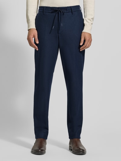 BOSS Tapered Stoffhose mit Woll-Anteil Modell 'PERIN' Blau 4