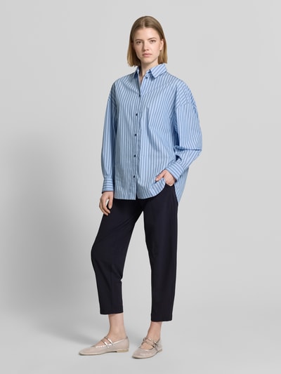 CAMBIO Slim Fit Hose mit elastischer Label-Bund Modell 'EDEN' Marine 1