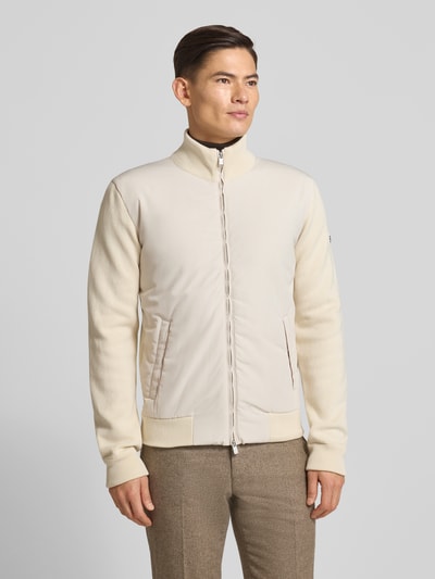 BOSS Regular Fit Strickjacke aus reiner Baumwolle Modell 'IBAIO' Offwhite 4