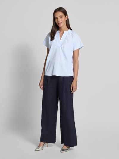 Rich & Royal Bluzka o kroju regular fit z kołnierzem z lamówką Niebieski 1