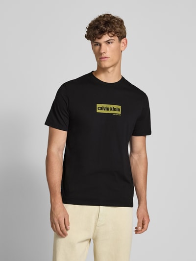Calvin Klein Jeans T-shirt met labelprint Zwart - 4