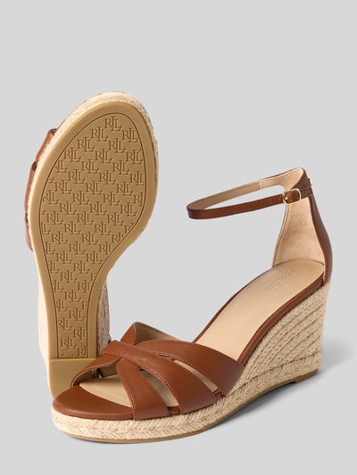 Lauren Ralph Lauren Wedges aus echtem Rindsleder Modell 'NELLIE' Cognac 4