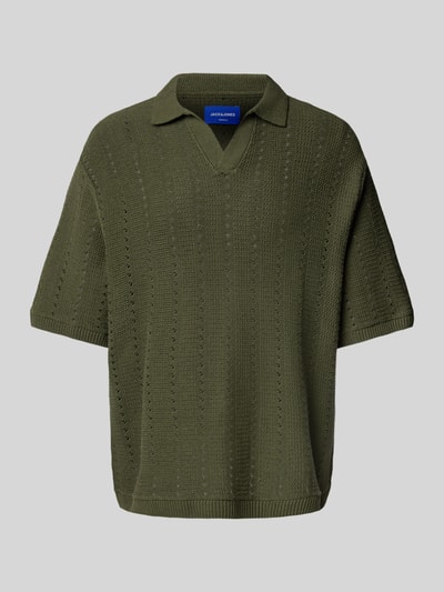 Jack & Jones Relaxed Fit Poloshirt mit Lochmuster Modell 'PAROS' Oliv 2