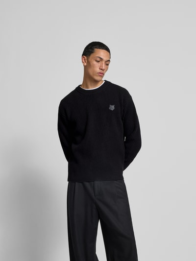 MAISON KITSUNÉ Pullover mit Label-Stitching Black 4