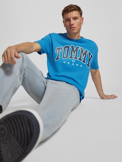 Tommy Jeans T-shirt met labelprint Blauw - 3