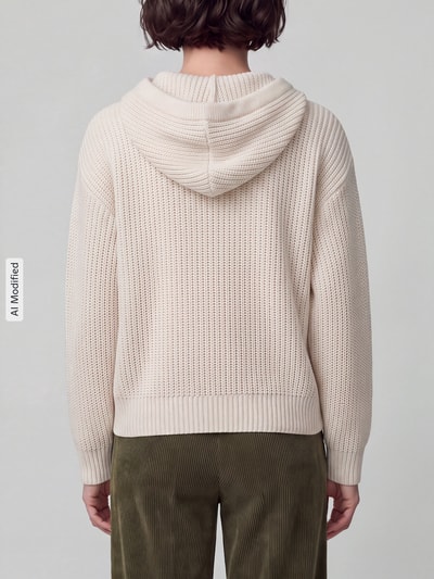VERO MODA Regular Fit Pullover mit Kapuze und Tunnelzug Offwhite 5