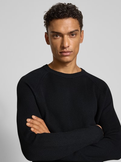 JOOP! Collection Strickpullover mit gerippten Abschlüssen Modell 'Nadion' Black 3