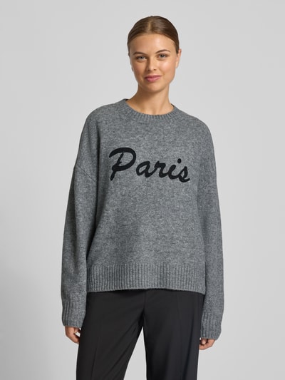 VERO MODA Regular fit gebreide pullover met wol, modell 'BOOM' Middengrijs - 4