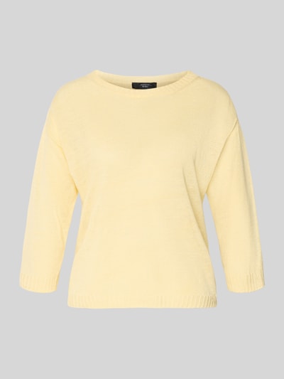 Weekend Max Mara Regular Fit Strickpullover aus reinem Leinen Modell 'CANNONE' Hellgelb 2