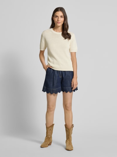 MOS MOSH Strickshirt mit Rundhalsausschnitt Modell 'Arin' Ecru 1