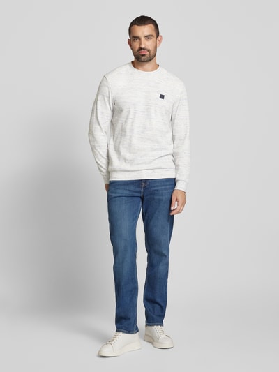 Tom Tailor Regular Fit Sweatshirt aus Baumwoll-Mix in Melange Offwhite 1