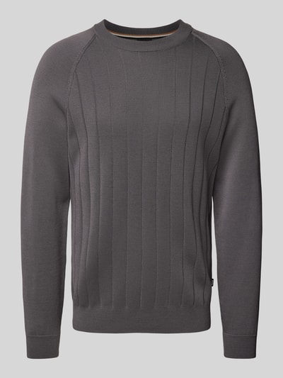 BOSS Gebreide pullover van scheerwolmix, model 'Belugo' Zilver - 2