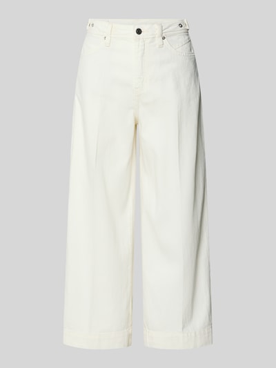 s.Oliver RED LABEL Wide leg culotte-jeans van mix van katoen en lyocell Offwhite - 2