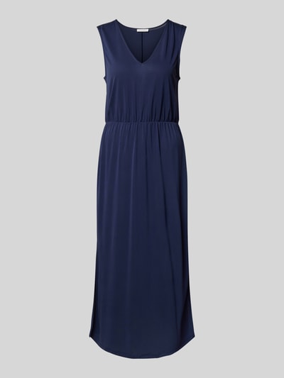 Christian Berg Woman Midikleid mit V-Ausschnitt und Seitenschlitzen Dunkelblau 2
