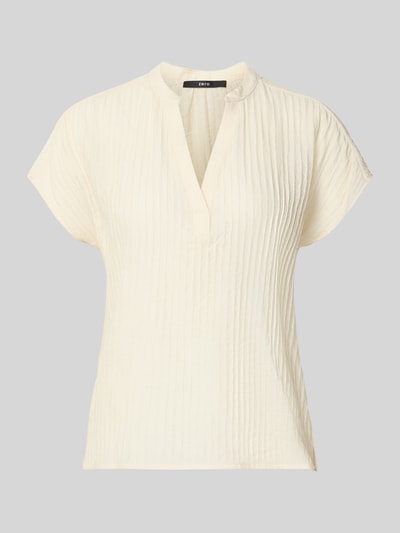 Zero Blusenshirt aus Viskose-Mix mit Serafino-Ausschnitt Ecru 2