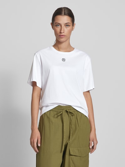 MSCH Copenhagen T-shirt met labelprint, model 'Melea' Offwhite - 4