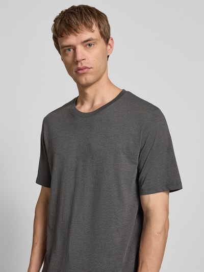 Jack & Jones T-shirt met geribde ronde hals Antraciet gemêleerd - 3