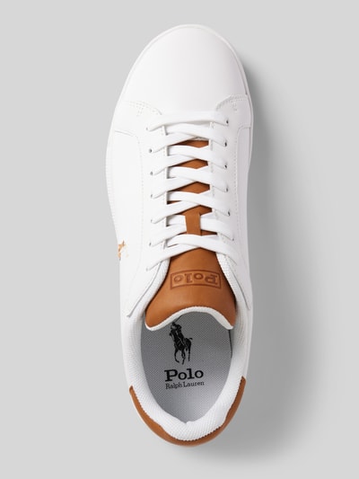 Polo Ralph Lauren Sneakersy skórzane z detalami z logo Biały 3