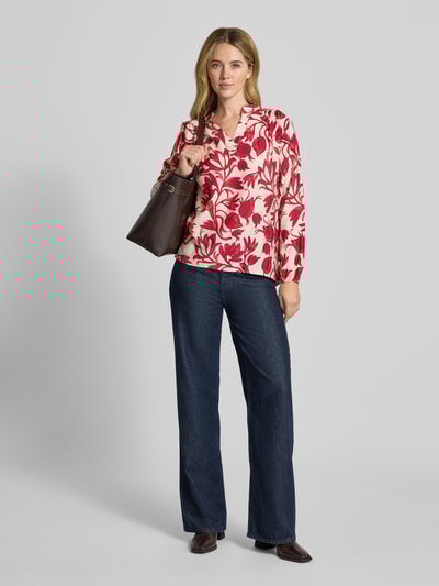 ZABAIONE Relaxed fit blouse van vicosemix, model 'Lu44z' Lichtrood - 1