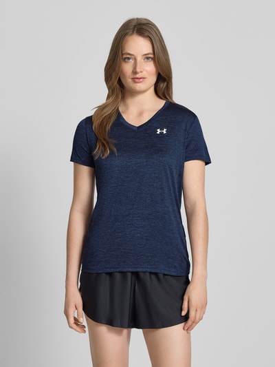 Under Armour T-Shirt mit geripptem V-Ausschnitt Dunkelblau Melange 4