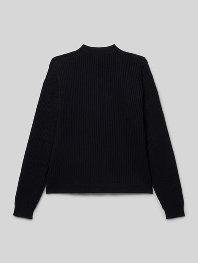 Only Regular fit gebreid jack van viscosemix, model 'MANDY' Zwart - 3