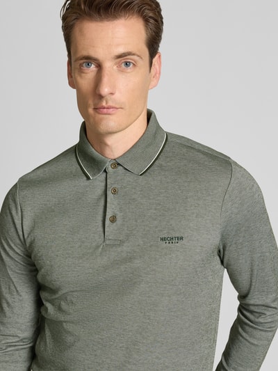 HECHTER PARIS Longsleeve mit Polokragen und kurzer Knopfleiste Gruen 3