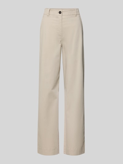 Produktfoto, Regular Fit Hose aus Baumwoll-Mix mit Lyocell-Anteil von Marc O'Polo, Optik: Unifarben, Materialverarbeitung: Twill, helle Farbe