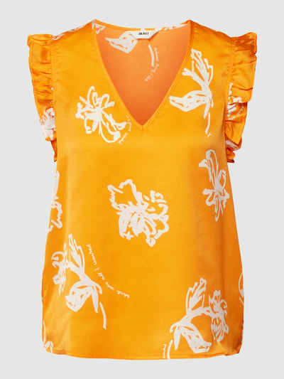 Object Blousetop met bloemenmotief, model 'PAPAYA' Oranje - 2