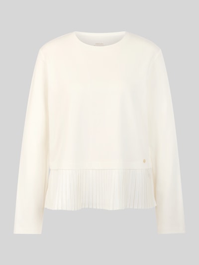 Marc Cain Loose fit shirt met lange mouwen van katoenmix met geplisseerd volantdetail Offwhite - 2