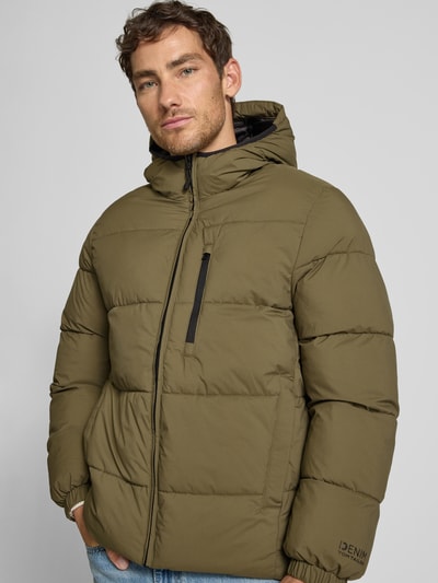 Tom Tailor Denim Gewatteerd regular fit jack met capuchon Olijfgroen - 3