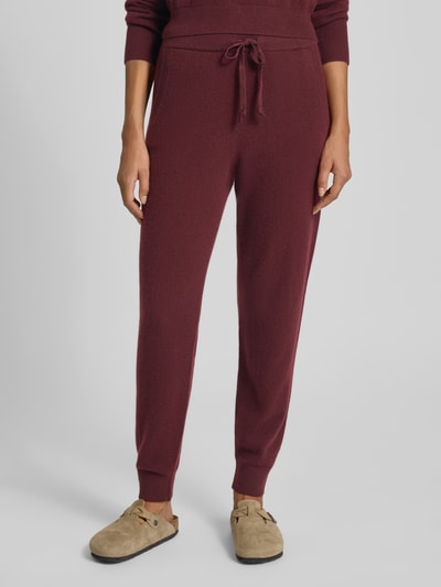 Jake*s Casual Joggingbroek van kasjmier met elastische band Aubergine - 4