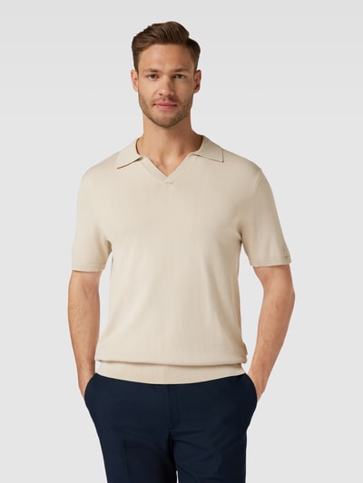 Selected Homme Poloshirt mit Viskose-Anteil in unifarbenem Design Beige 4