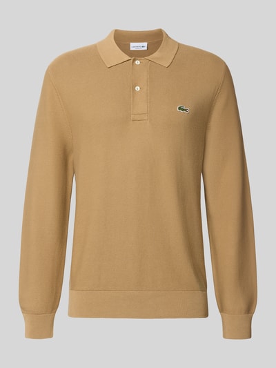 Produktfoto, Regular Fit Poloshirt aus reiner Baumwolle von Lacoste im Herren Poloshirt Kontext, einfarbig in warmem Beigeton, glatte Textur